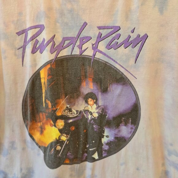 PRINCE PURPLE RAIN TIE DYE GRAPHIC TSHIRT SIZE L 100% COTTON - Picture 2 of 6